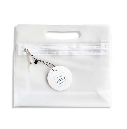 Bustina in Plastica Bianca Semitrasparente con Zip