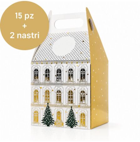 Bauletto Grande Personalizzato 15 pz + 2 nastri - Grafica Casa Incantata