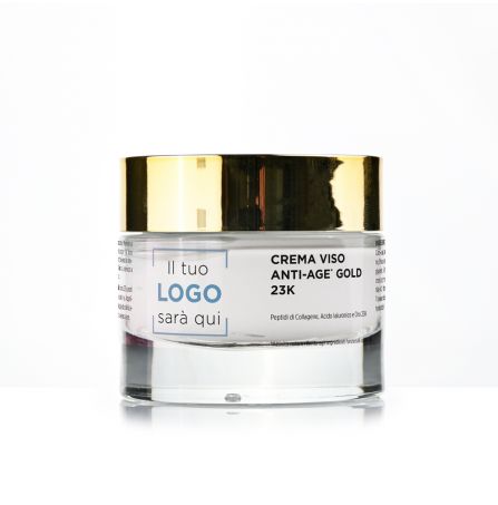 Crema Viso Anti-age Gold con Peptidi di Collagene, Acido Ialuronico e Oro 23K, 50 ml