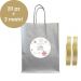 Shopper Argento personalizzata 20 pz + 2 nastri - Grafica fiocco di neve