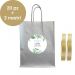 Shopper Argento personalizzata 20 pz + 2 nastri - Grafica Verde Magia